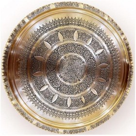 Resim 55 Cm Skoç Eskitme İşlemeli Bakır Sini 1 Adet 