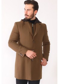 Resim Plt8395 Dewberry Battal Palto-Camel-Camel 