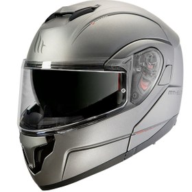Resim MT Kask Atom Çene Açılır Güneş Vizörlü Mat Gri 
