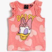 Resim Kız Bebek Daisy Duck Lisanslı Baskılı Kolsuz Tişört Pamuklu 