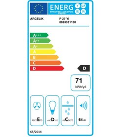 Resim Arçelik P 27 YI Inox Davlumbaz 