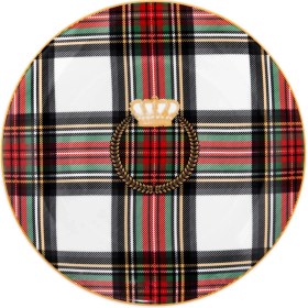 Resim Zm Decor Beyaz Ekose Tabak 23 cm 