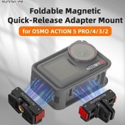 Resim Sunnylife Manyetik Hızlı Çıkarma Adaptörü DJI Osmo Action 5 Pro/4/3/2 için - Çift Arayüzlü, Alüminyum Alaşımlı Pençe Toka & Boyun Askıları, Motosiklet Montajları, Başlıklar & Daha Fazlası için Katlanabilir Tasarım ile Çok Yönlü Genişletme Aksesuarı 