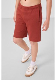Resim Tommylife Kiremit Pamuklu Yumuşak Dokulu Standart Fit Basic Erkek Çocuk Şort - 11293 Kiremit 