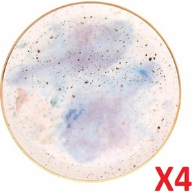 Resim Porland Cosmos Desen Düz Tabak 24 cm 4'lü 04ALM006667 Renkli 