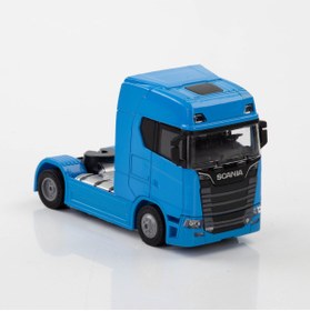 Resim Metaş Oyuncak Vitrinim 1:50 Ölçek Sesli ve Işıklı Tır Kafası Mavi Renk Metal 