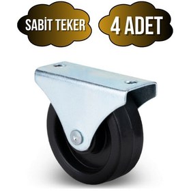 Resim Sabit Tabanlı Masa Tekeri Sehpa Ve Dolap Tekeri Teker Çapı:25mm Yükseklik:30mm Krom-siyah 4 Adet Siyah 