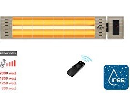 Resim Dysis Art Plus Karbon Serisi IP65 Suya-Toza Dayanıklı 2300 W Bej Uzaktan Kumandalı İç/Dış Mekan Isıtıcı 