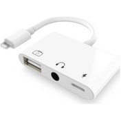 Resim 3in1 Lightning To Kulakılık ve USB Kamera Okuyucu Otg AL-32650 