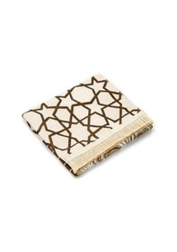 Resim Ultra Lüks Sarkıt Kabe Örtüsü Modelli Krem Şönil Seccade 12 