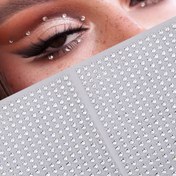 Resim 2 Adet Parıldayan 3D Çok Taşlı Yüz & Göz Mücevherleri - Y2K Müzik Festivalleri, Maskeli Balo ve Göz Alıcı Makyaj Geliştirmeleri için Dikdörtgen Taşlı Stickerlar, Rock And Roll Parti Süslemeleri 
