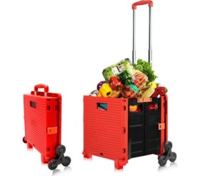 Resim Staxx Power Portatif Teleskopik Uzar Merdiven Çıkabilen Alışveriş Koli Yük Paket Taşıma El Pazar Arabası 100 kg 