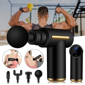 Resim Yüksek Frekanslı Masaj Tabancası Mini LCD 6 Hızlar Fasya Tabancası Kas Masajı Rahatlama Vücut Rahatlatma Fitness 