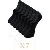 Resim Bgk Unisex 7'li Görünmez Spor Ayakkabı Çorabı Siyah 
