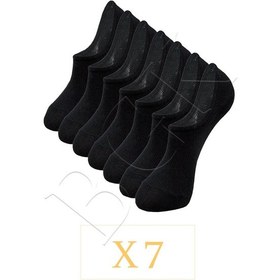 Resim Bgk Unisex 7'li Görünmez Spor Ayakkabı Çorabı Siyah 