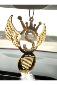 Resim Mony Tasarım Melek Kanatlı Taşlı Araba Hediye Dikiz Aynası Süsü Pleksi 