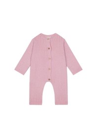Resim Antebies Pembe Triko Uzun Kollu Kız Bebek Patiksiz Tulum Çok Renkli 