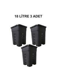 Resim Grow Wizard Delikli Kare Air Pot Saksı 18 Litre 3 Adet 