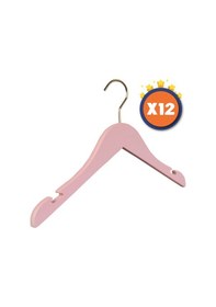 Resim Nyn Ahşap 3-7 Yaş Çocuk Elbise Askısı Pembe Renk 12 Adet 