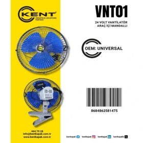 Resim kent 24 volt vantilatör araç ıçi mandallı 