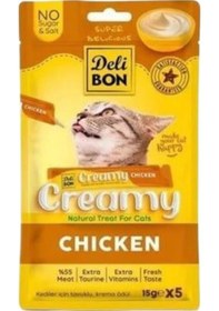 Resim Creamy Tavuklu Sıvı Kedi Ödül Maması 5x15 Gr 
