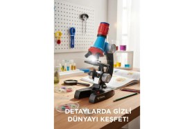 Resim Özgürce LED Işıklı Çocuk Mikroskobu Seti 6-12 Yaş Eğitici Bilim Aletleri 