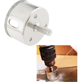 Resim 60MM Mermer Granit Fayans Cam Yuvarlak Delme Panç Elmas Uç Yuvarlak Açma Matkap Için Karot 