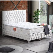 Resim Setaymobilya Baza, Cappy Krem Mdf Baza + Başlık + Real Pedli Yatak 