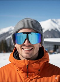 Resim EMC Kayak Gözlüğü Mavi Unisex UV Korumalı Antifog Ventilli Güneş Kar Snowboard Gözlüğü 