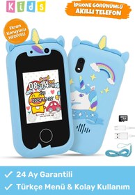 Resim Noriyen Çocuklar İçin Akıllı Cep Telefonu - Sim Kartsız - İnternetsiz Çift Kameralı Müzik Kamera Telefon 