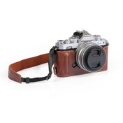 Resim MegaGear Nikon Z Fc Tek Dip Hakiki Deri Fotoğraf Makinesi Kılıfı - Kahverengi 