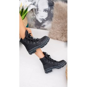 Resim White Line Siyah Su Geçirmez Kadın Kar Botu 