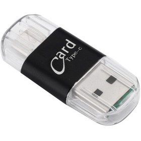 Resim Kart Okuyucu Alüminyum Usb Tip C Otg Mikro-sd/tf Cep Telefonu Bilgisayarı İçin Harici Hafıza Kartı Okuyucu Adaptörü Siyah 