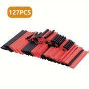 Resim 127 adet Isı Küçülteçli Tüp Assortment Seti, Polietilen Yalıtım Tüpleri, 2:1 Genişleme, Elektrik Kablosu için Çeşitli Paket, Montaj Gerektirmez, 7 Boyutta 