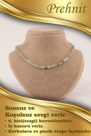 Resim OSMANLI DEĞERLİ TAŞ Sertifikalı Prehnit 6mm Kolye (DÜĞÜMSÜZ) 