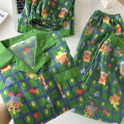 Resim Kadınlar için Pijama Takımı, Yaz 3 Adet Kıyafet 2025 Yeni Stil Kısa Kollu Şort Uzun Pantolon Sevimli Karikatür Tatlı Kadın Ev Giyimi Seti 