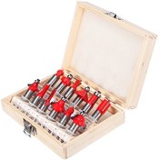 Resim Sones Ahşap İşleme Freze Kesici Seti Kesme Makinesi Kafası Elektrikli Ahşap Frezeleme Gravür Makinesi Kesici, Stil: Kırmızı 1/2 Saplı 12 Adet 