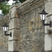 Resim 2 adet Altıgen Güneş Işıkları Dış Mekan LED Güneş Sconce Led Duvar Lambası Retro Fener Bahçe Dekoru Su Geçirmez Dış Mekan Güneş Sokak Lambası 