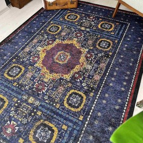 Resim Derin Mavi Kafkas Halısı - MV 3029 - 200x200 cm Kare 