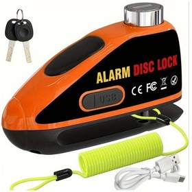 Resim Fochsia Mandallı Motor Alarm Kilidi Tangerine 110db Titreşim Sensörü Usb Type-c Hızlı Şarj 