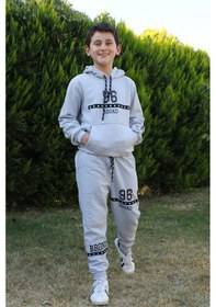 Resim Fyk Kids 3'lü 96 Yazı Baskılı Kanguru Cepli Erkek Çocuk Takım Çok Renkli 