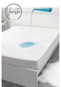 Resim 100x200 Cm Sıvı Geçirmez Fitted Alez Nefes Alabilir, Kaymaz, Yıkanabilir, Anti-alerjik Beyaz 