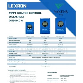Resim 40A Amper Mppt Solar Şarj Kontrol Cihazı Güneş Paneli 40 Amper 12/24 Volt Mppt Regülatör Mavi Kasa Lexron 