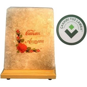 Resim Anneler Gününe Özel Canım Annem Yazılı Yüzey Tuz Lambası 