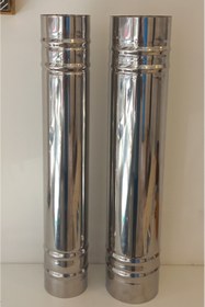 Resim RENUZU Soba Borusu Çap 13 cm Derinlik 90 cm Paslanmaz Krom Çelik 430 