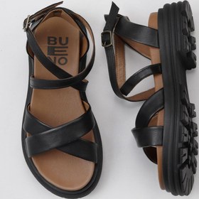 Resim Bueno Shoes Siyah Khv Deri Kadın Topuklu Sandalet 01wy8305 