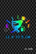 Resim 61 AVM Yakıt Deposu - Sticker Folyo Kesim | Hologram | 12 x 10.5 cm 