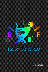 Resim 61 AVM Yakıt Deposu - Sticker Folyo Kesim | Hologram | 12 x 10.5 cm 