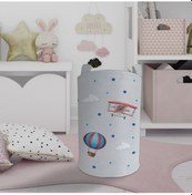 Resim Mekta Home Bebek Ve Çocuk Odası Uçak Ve Uçan Balon Desenli Oyuncak Sepeti Renkli Çok Renkli 
