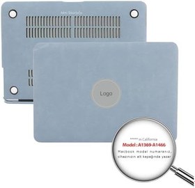 Resim McStorey MacBook Air 13 inç Kılıf - Mavi Kumaş Kaplama, Sert Kapak Koruyucu, İnce Hafif Tasarım, A1369 A1466 Uyumlu 